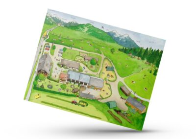 Kartenillustration Bauernhof