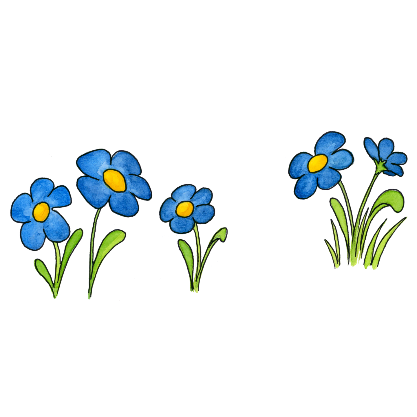 Blaue Blumen Illustration
