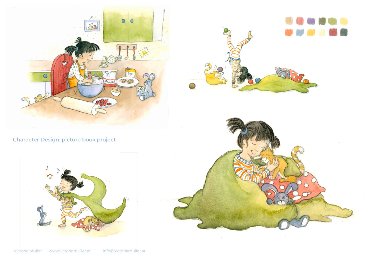Character Design, Girl, Picture book illustration